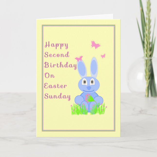 Second Birthday on Easter Sunday Holiday Card (Front)