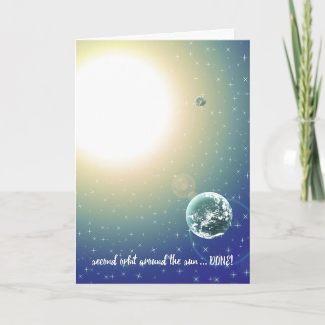 Second Birthday Orbit Around the Sun Card (Front)