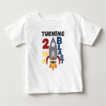 Second Birthday Rocket Shirt, Turning 2 Is A Blast