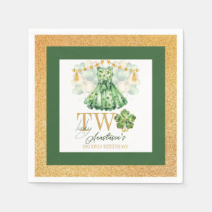 Second Birthday St Patrick's Day Personalised Napkin