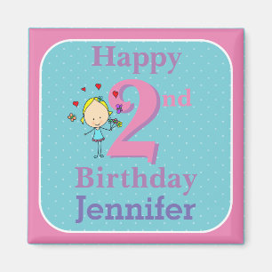 Second Birthday, Two Year Old, Girl Magnet