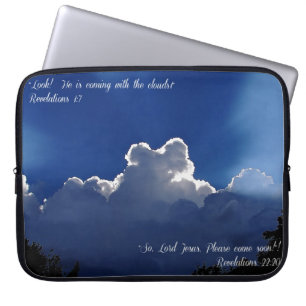 Second Coming Inspirational Scripture Laptop Sleeve