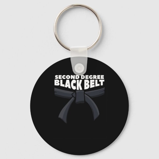 Second Degree Black Belt Martial Arts Karate 1  Key Ring (Front)