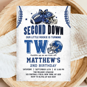 Second Down Football 2nd Birthday Invitation