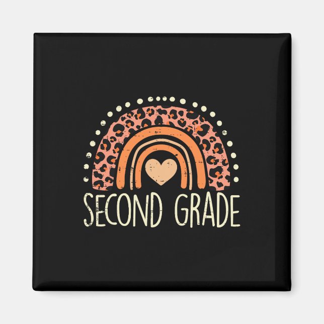 Second Grade 2nd Rainbow First Day Of School Teach Magnet (Front)