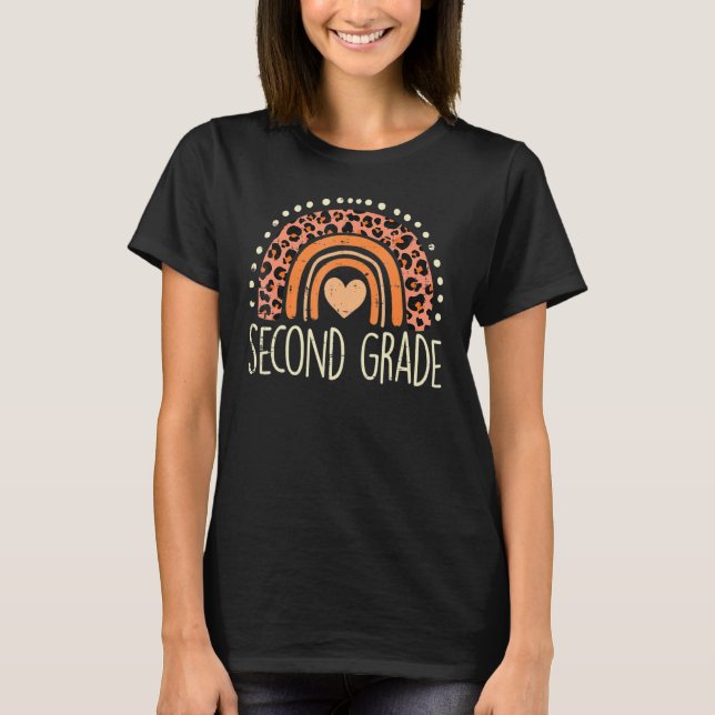 Second Grade 2nd Rainbow First Day Of School Teach T-Shirt (Front)