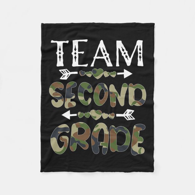 Second Grade Back To School 1st Day Camo Teachers  Fleece Blanket (Front)