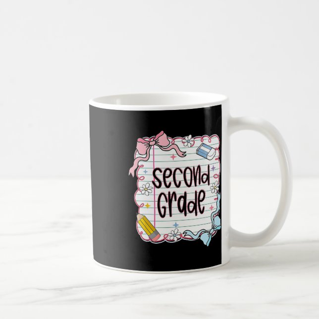 Second Grade Back To School 2nd Grade Coquette Tea Coffee Mug (Right)
