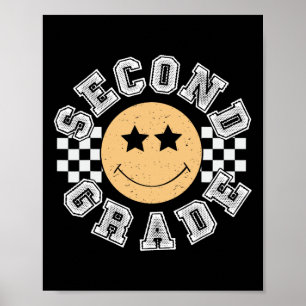 Second Grade Back To School 2nd Grade Smile Face B Poster