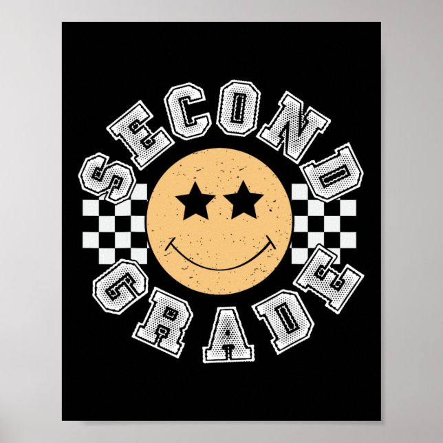 Second Grade Back To School 2nd Grade Smile Face B Poster (Front)