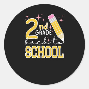 Second Grade Back To School Classic Round Sticker