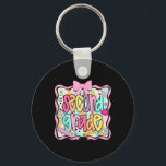 Second Grade Back To School Coquette Pink Bow Prep Key Ring<br><div class="desc">Second Grade Back To School Coquette Pink Bow Preppy Girls</div>