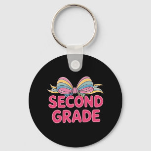 Second Grade Coquette Bow Teachers Back To School Key Ring