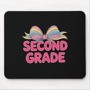Second Grade Coquette Bow Teachers Back To School Mouse Pad
