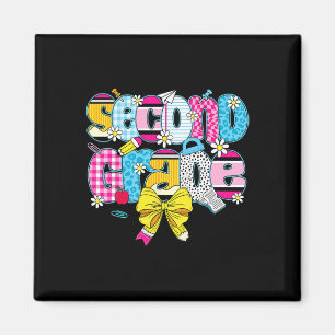 Second Grade Coquette Pencil Bow Back To School Te Magnet