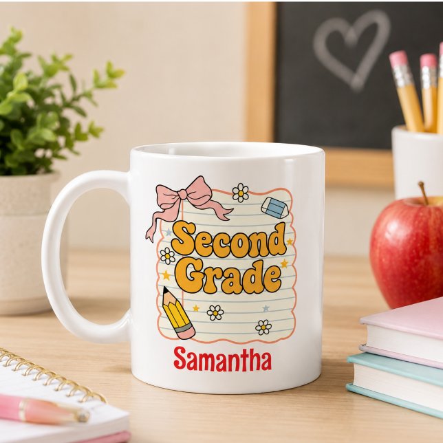 Second Grade – Cute Back to School Supplies Coffee Mug (Second Grade – Cute Back to School Supplies Coffee Mug)