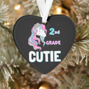 Second grade cutie Unicorn Ornament