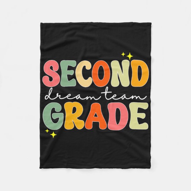 Second Grade Dream Students Team Teacher Back To S Fleece Blanket (Front)