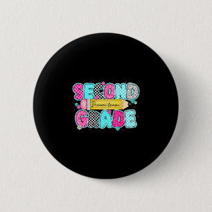 Second grade dream team back to school first day 6 cm round badge