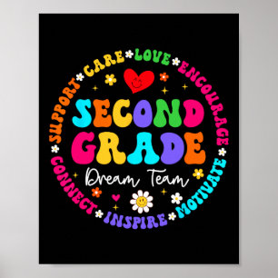 Second Grade Dream Team Back To School Teacher Lov Poster