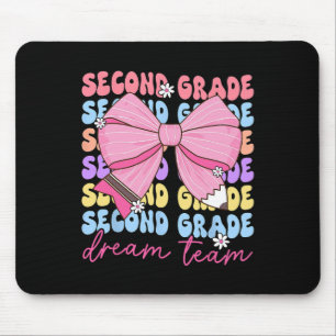 Second Grade Dream Team Teacher Bow Back To School Mouse Pad