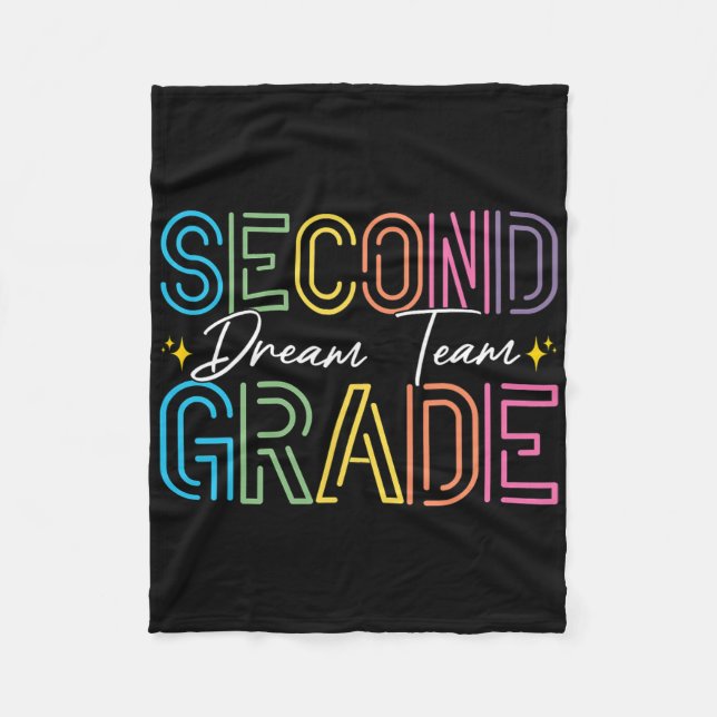 Second Grade Dream Team Teacher Student Back To Sc Fleece Blanket (Front)