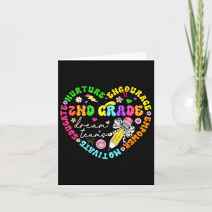 Second Grade Dream Team Teacher Women Girl Back To Card