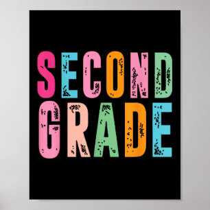 Second Grade Dude Back To School For Boys Girls Re Poster