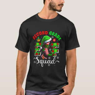 Second Grade Elf Squad Christmas Teachers Students T-Shirt