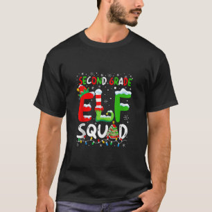 Second Grade ELF Squad Funny Christmas ELF Student T-Shirt