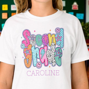 Second Grade First Day of School Coquette Custom T-Shirt
