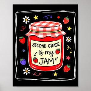 Second Grade Is Favourite Strawberry 2nd Grade Poster
