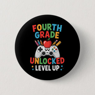 Second Grade Level Unlocked Funny Gamer Boys Ck To 6 Cm Round Badge
