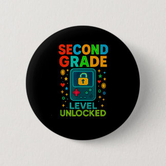 Second Grade Level Unlocked Gamer Ck To School Con 6 Cm Round Badge