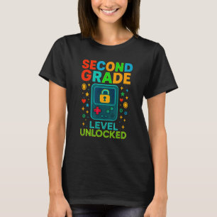 Second Grade Level Unlocked Gamer Ck To School Con T-Shirt