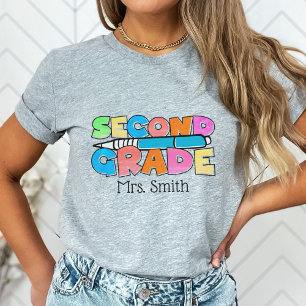 Second Grade Personalised Teacher T-Shirt