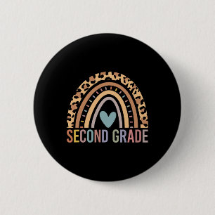 Second Grade Rainbow Girls Boys Teacher Team 2nd G 6 Cm Round Badge