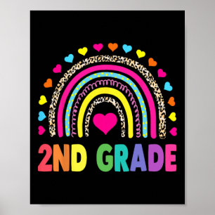 Second Grade Rainbow Girls Boys Teacher Team 2nd G Poster
