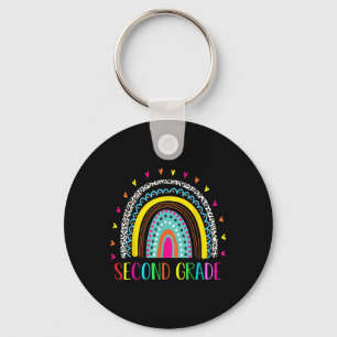 Second Grade Rainbow Leopard Team 2nd Grade Squad Key Ring