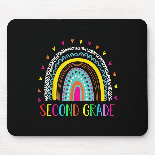 Second Grade Rainbow Leopard Team 2nd Grade Squad  Mouse Pad (Front)