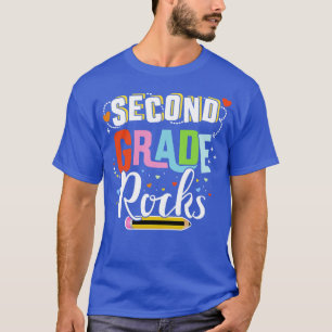 Second grade rocks 2nd back to school teacher stud T-Shirt