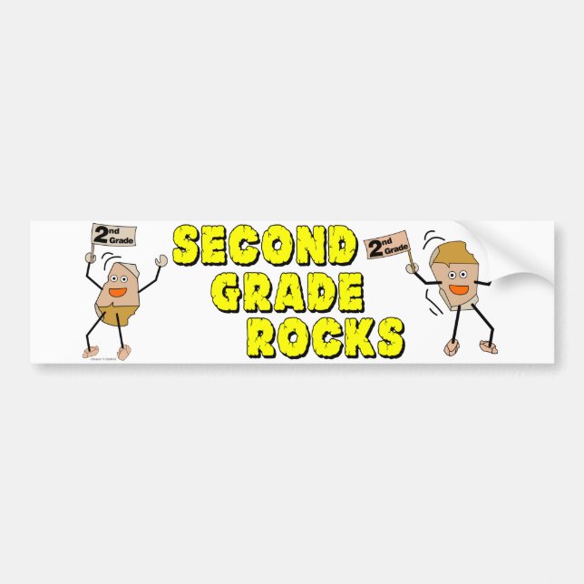 Second Grade Rocks Bumper Sticker (Front)