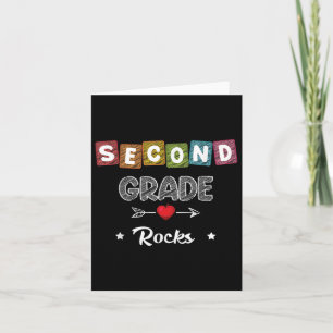 Second Grade Rocks Teacher Student Back To School Card