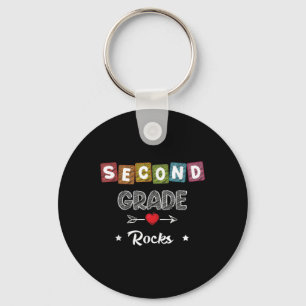 Second Grade Rocks Teacher Student Back To School Key Ring