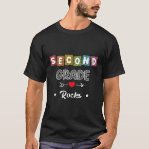 Second Grade Rocks Teacher Student Back To School T-Shirt