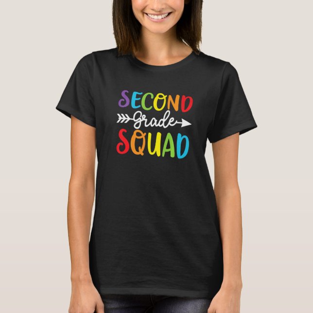 Second Grade Squad 2nd Grade Teacher Students Back T-Shirt (Front)