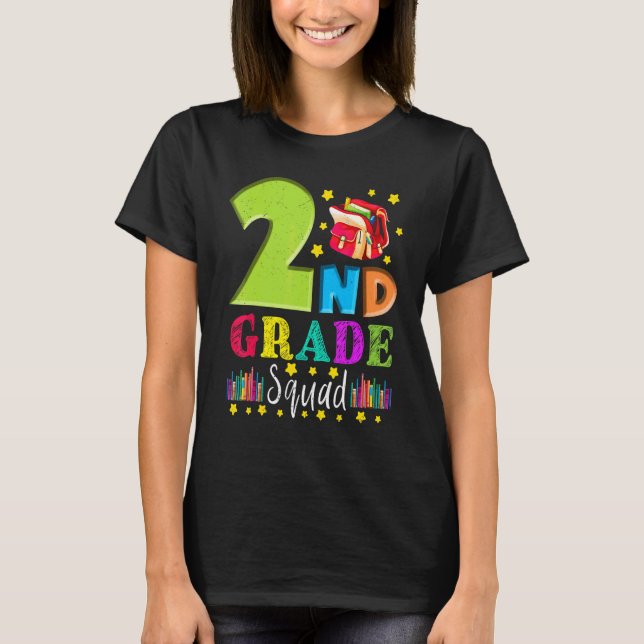 Second Grade Squad  Back To School 2nd Graders Tea T-Shirt (Front)