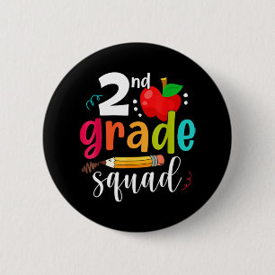 Second Grade Squad Fun Back To School 2nd Graders 6 Cm Round Badge