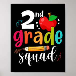 Second Grade Squad Fun Ck To School 2nd Graders Te Poster