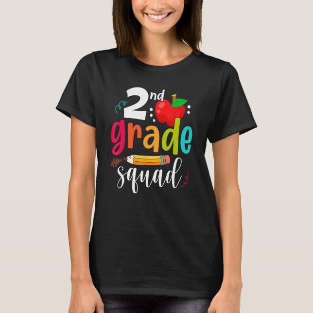Second Grade Squad Funny Back To School 2nd Grader T-Shirt (Front)